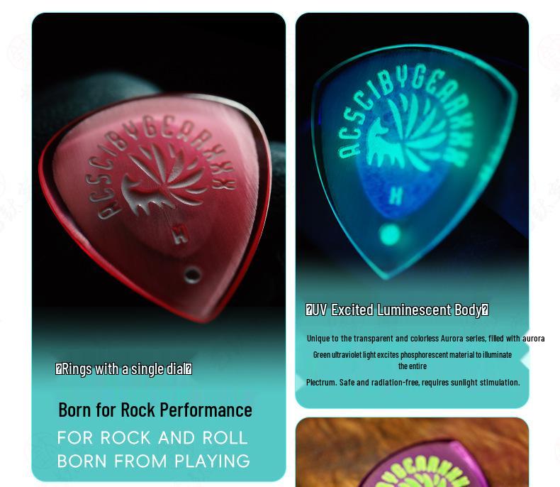 GEARXXX Nine-Tailed Fox Non-Slip Speed Pick for Folk/Electric Guitar & Bass.