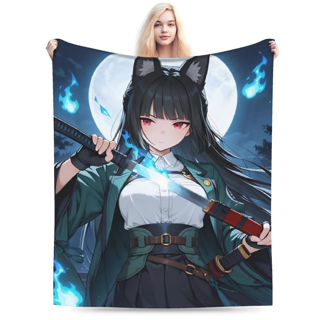 ZZZ Ellen Nicole Miyabi Plush Blanket Girls Boys Flannel Throw Blanket For Couch Chair Super Warm Custom Quality Bedspread Gift