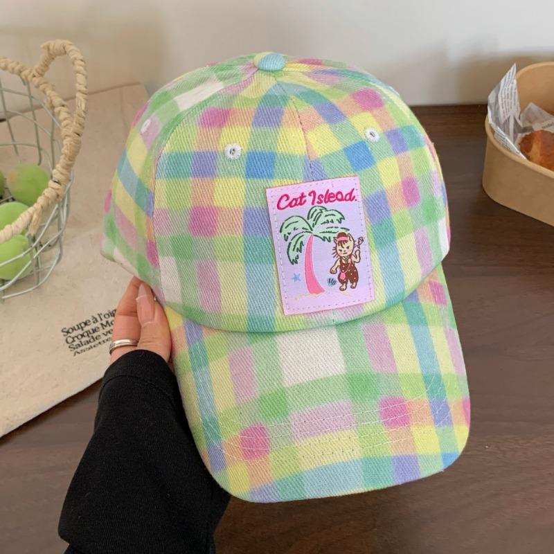 New cute embroidered pink cap women's spring and summer versatile face small sunshade sunscreen baseball hat tide