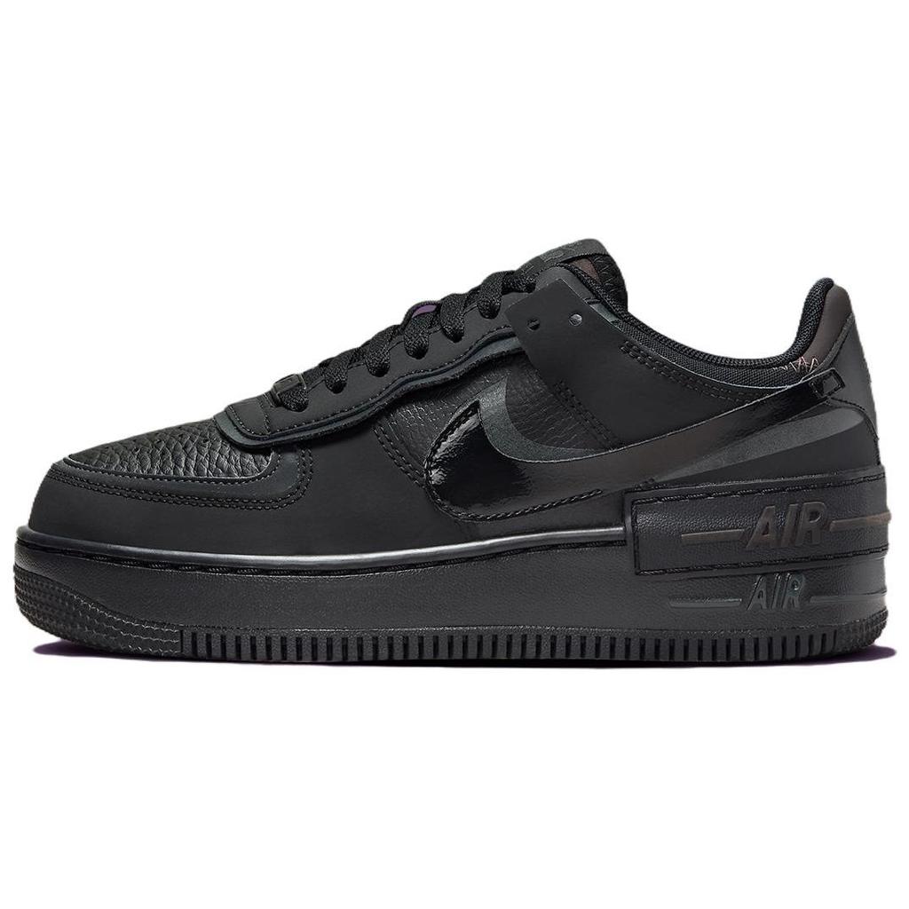 Nike Air Force 1 Shadow Triple Черные женские кроссовки антрацитовый бархатно-коричневый FB7582-001