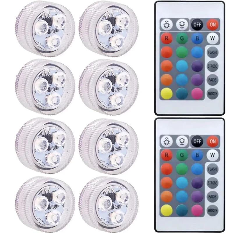 3/10 светодиодных светильников для бассейна с дистанционным управлением RGB для дайвинга и рыб, светодиодные подводные лампы, декоративные лампы для кораблей/автомобилей, аквариумов и ваз