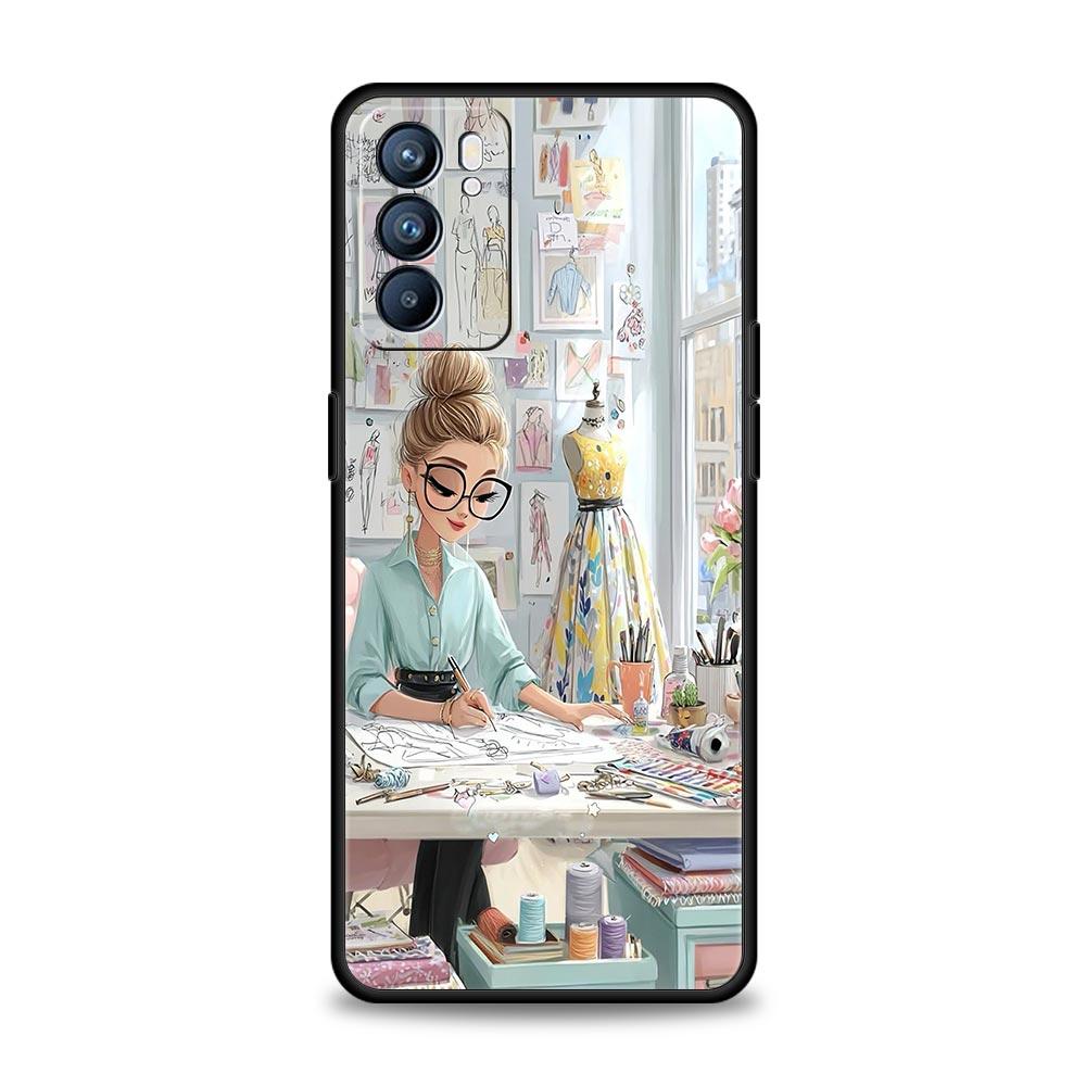 Мультяшный чехол для телефона с девочкой для Oppo A17 A31 A54 A57 A78 A79 A98 Find X5 X6 Reno 6 7 8 10 11 12 13 F Pro 5G Мягкий ТПУ чехол Funda Сумка