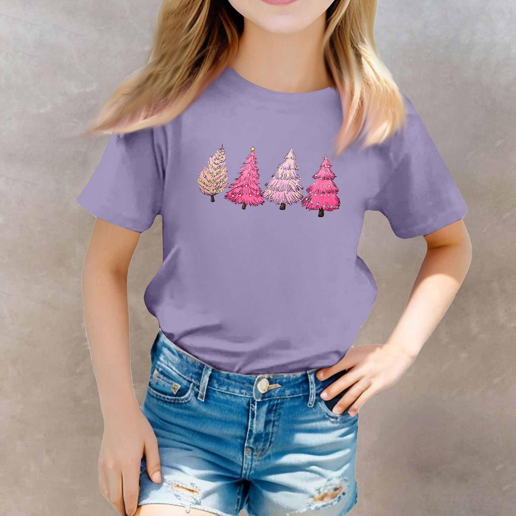 Christmas Day Toddler Girl Boy T-Shirts Kids Top Boys And Girls Printed Short Sleeved T-shirt