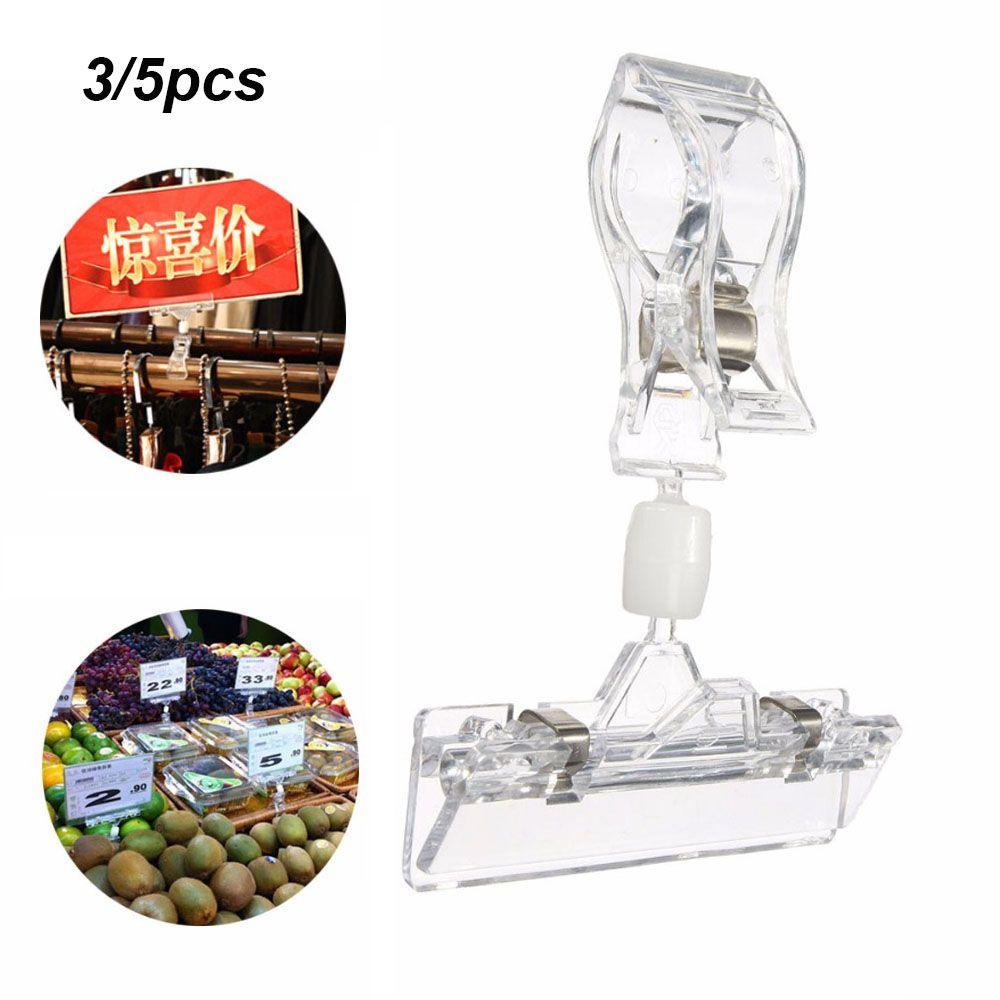3/5pcs New Shelf Clamp Plastic Price Label Tag Sign Display Holders POP Advertising Clips