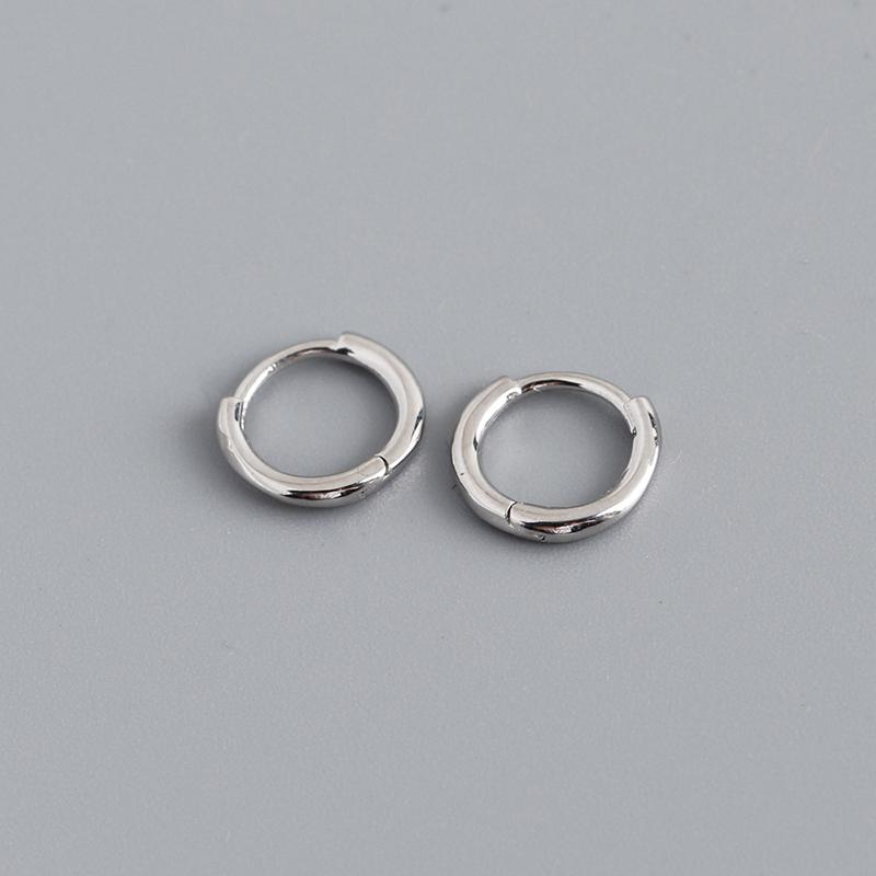 WANTME 925 Silver Fashion Simple Huggies Ear Buckle Accessories Minimalist Charm Ear Hoop Earrings for Women Jewelry