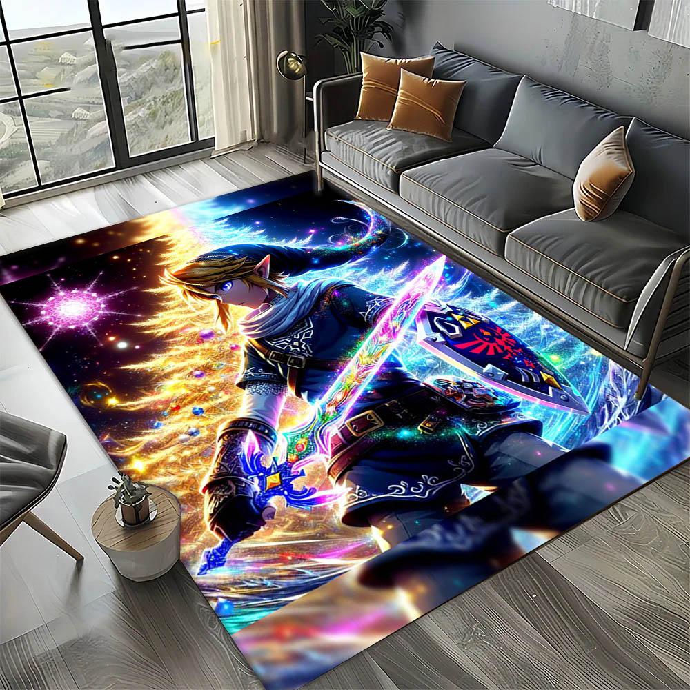 Classic Cartoon Z-Zeldas Game 3D Carpet Rug Art for Room Decor Home Kitchen Bedroom Sofa Gift Kids Area Rug Non-slip Floor Mat