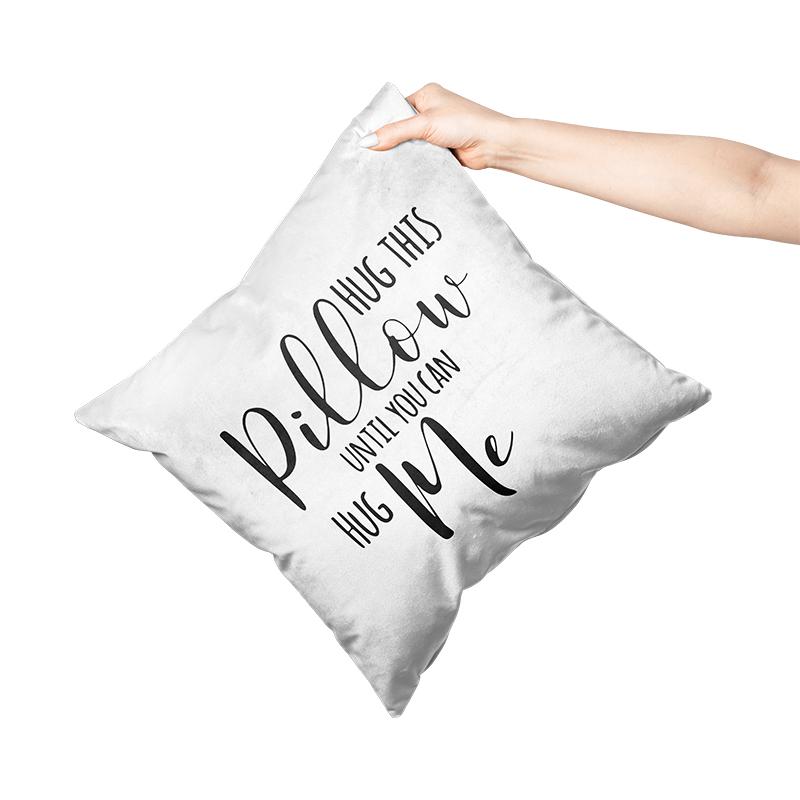 Aertemisi Hug This Pillow Until You Can Hug Me Square Throw Pillow Cushion Covers Cases Pillowcases For Sofa 45Cm X 45Cm
