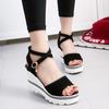 Summer Muffin Fish Head Women Sandals with Platform Sandals Wild Simple Shoes Shook with Students In