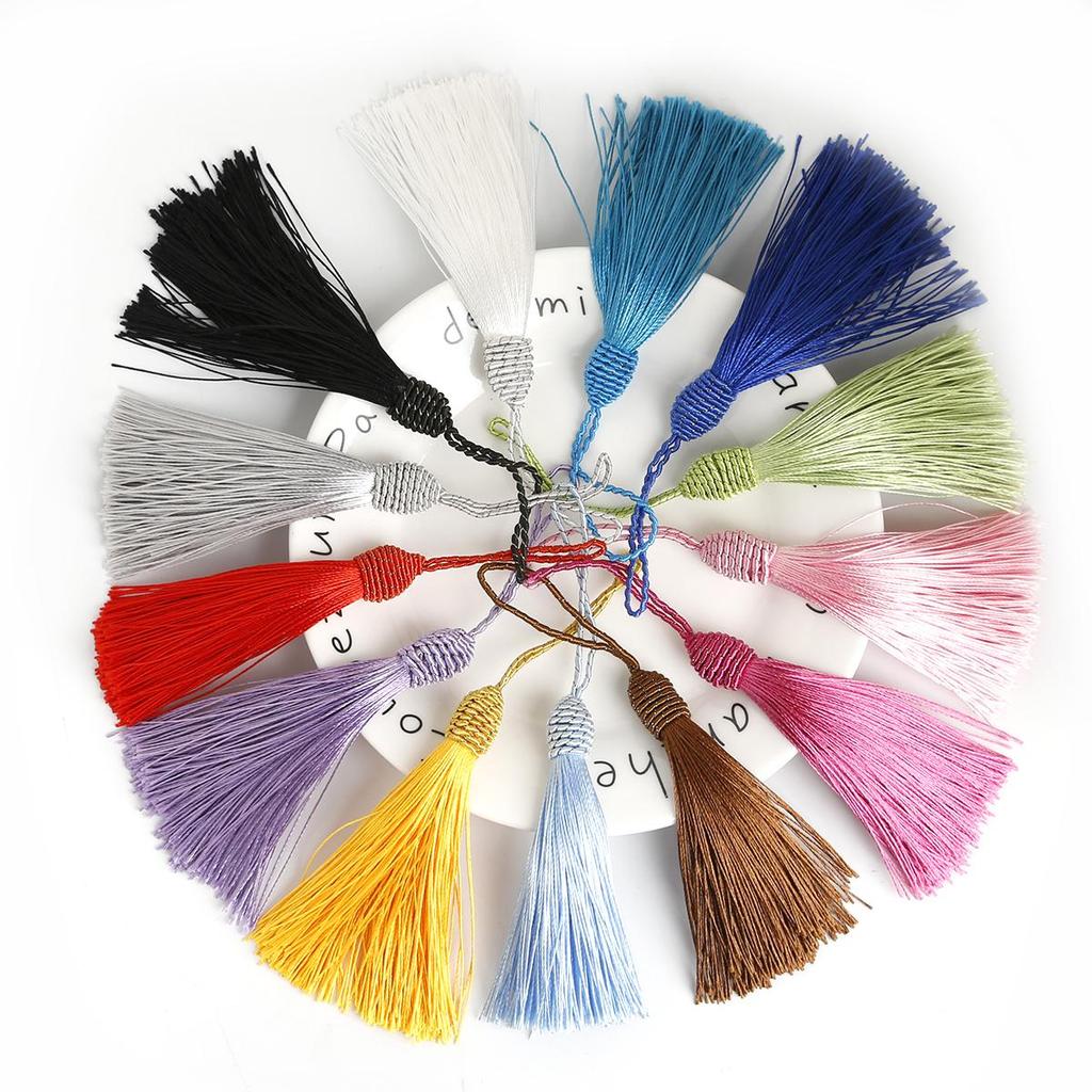 10Pcs Polyester Silk Tassel Fringe Trim 15cm Long Cotton Tassel For Wedding Home Decoration