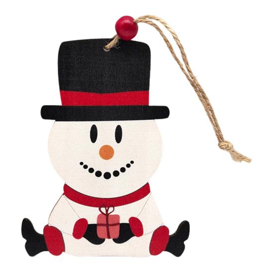 Christmas Wooden Ornaments Vintage Snowman Reindeer Santa Gingerbread Man Christmas Tree Hanging Decoration for Winter Home Decor