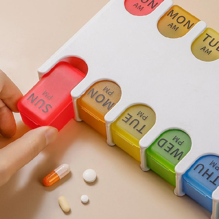 Travel Pills Organizer,Weekly Portable Pills Box Daily Pills for Case Medicine Vitamin Container for Pocket Purses Bags