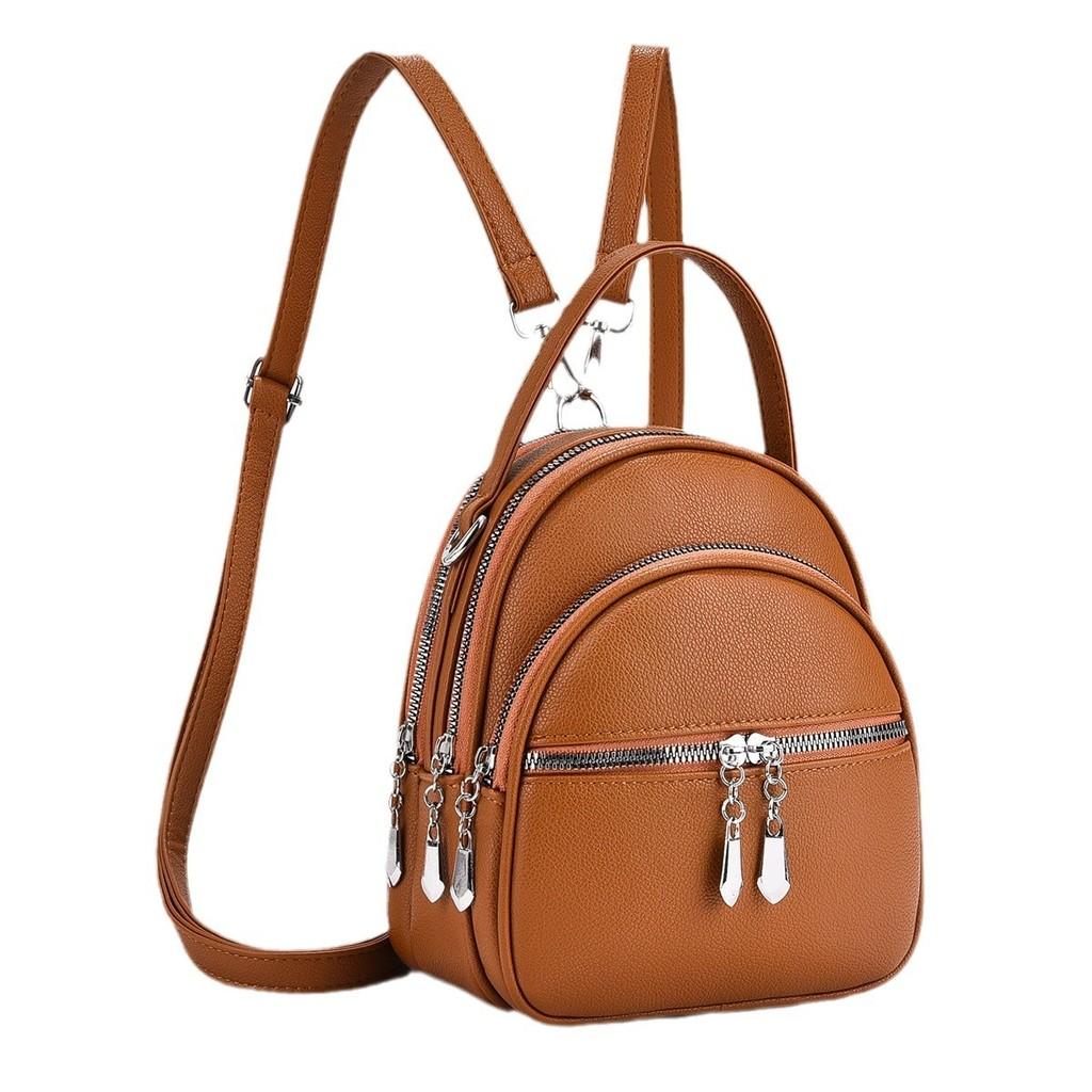 Stylish High-quality Macaron Color Backpack Fashionable Versatile Handbag With Zipper Closure