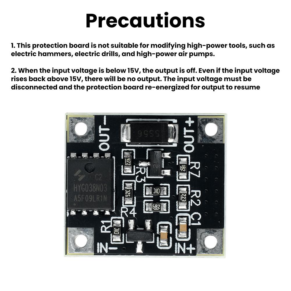 1-1pcs Lithium Battery Undervoltage Protection Module 11V Cutoff Over-discharge Protection Board 11A Current 18V 11V 11V