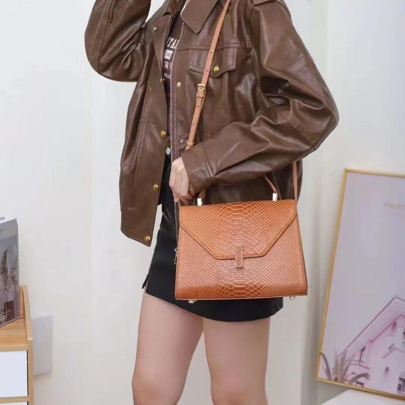 Легкая роскошная женская сумка с крокодиловым принтом из натуральной кожи с высококачественной текстурой, модная простая сумка через плечо на одно плечо