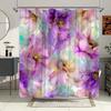 1 шт. Акварельная пионовая шторка для душа - Романтический фиолетово-розовый лавандовый цветочный дизайн с золотыми акцентами - Мечтательная весенняя ванная комната