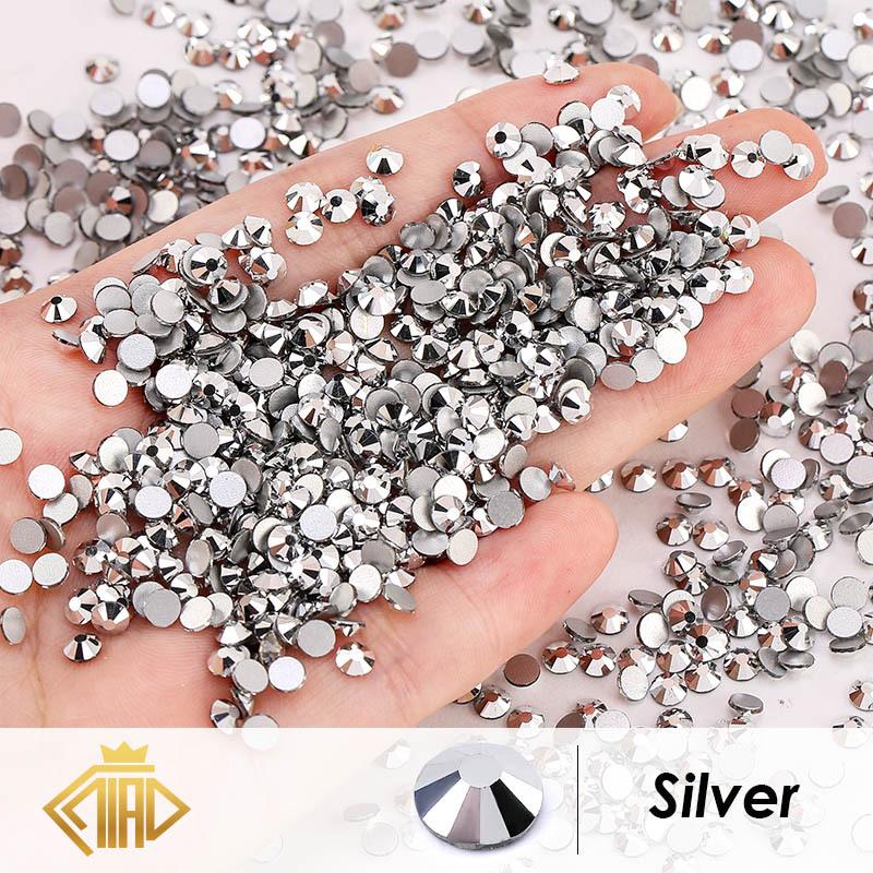 Glass Flat Bottom Drill 1440 Nail Drill Electroplated Rhinestone Diy Accessories Nail Drill Jewelry Accessories Sticker Drill