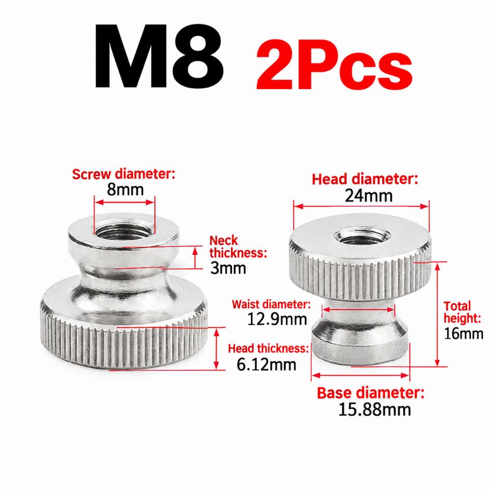 304 Stainless Steel Knurled Nut M3 M4 M5 M6 M8 M10 Hand Nut Durable Clamping Nut