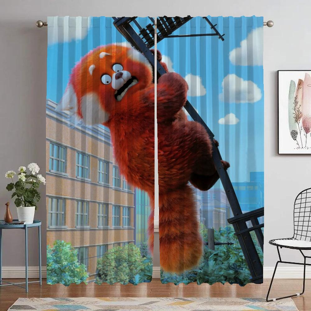 Turning Red Kitchen Curtains for Living Room Curtain Partition Shades Tulle for Bedroom Halloween Decoration Blackout Elegant