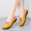 Women's Loafers With Metal Chain Slip On Round Toe Flats Comfortable Fashion Work Business Shoes Lightweight Faux Leather Driving Shoes for Women