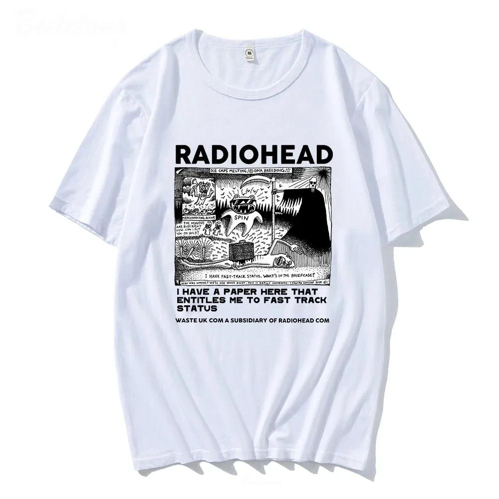 Футболка Radiohead для мужчин и женщин, хлопковая футболка, модная футболка, уличная одежда, хип-хоп, футболки с коротким рукавом, летняя трендовая одежда 2024 года, топы