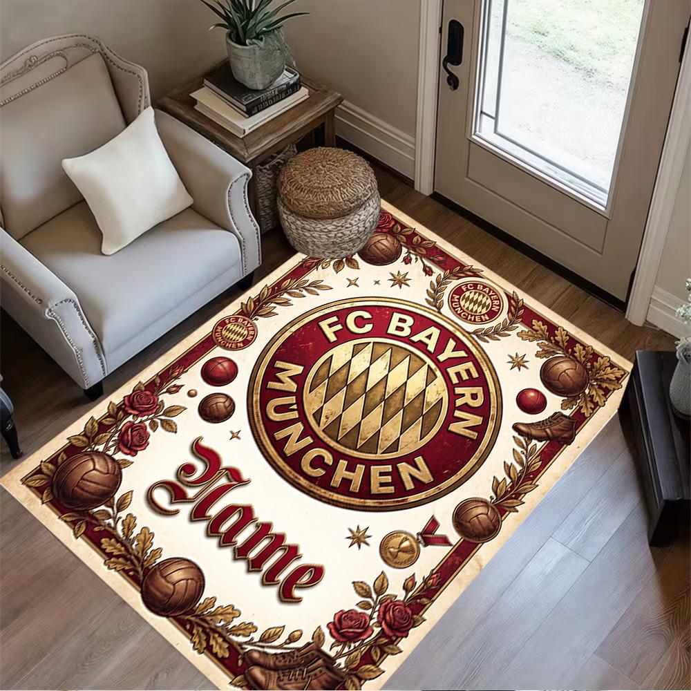 Vintage Bayern Munich Crest Carpet Perfect for Balcony Kitchen Game Room Foyer Antislip Carpet Anime Office Decor
