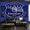 Everton F.C  Football Club Glossy Shield Tapestry, Soccer Team Crest Pattern Wall Hanging for Fan Room