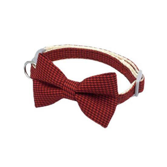 Pet Collar Adjustable Beautiful Bowknot Decor Plaid Dog Car Necklace Jewelry for Taking Photo