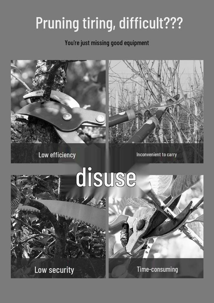 Brushless Electric Pruning Shears with Lithium Battery for Garden and Fruit Tree Branch Cutting