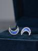 Temperament love moon opal edge inlaid zircon stud earrings female personality Internet celebrity earrings