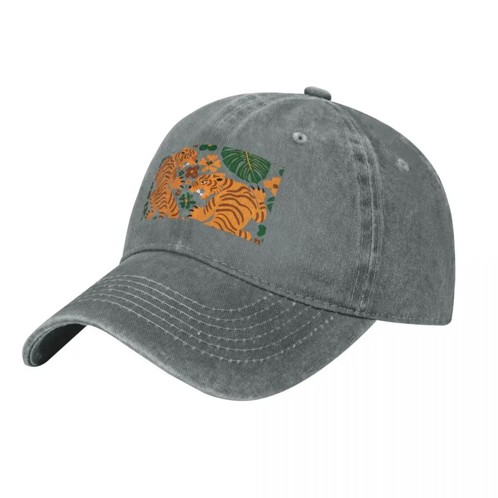 Tigers Flowers Teal Baseball Cap Sun Cap Golf Hat Unisex luxury Women cap Fishing Ladies Unisexs