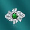BELLA BOX Classic Flower Opening Resizable Rings For Women Zircon Engagement Party Fine Jewelry Gift