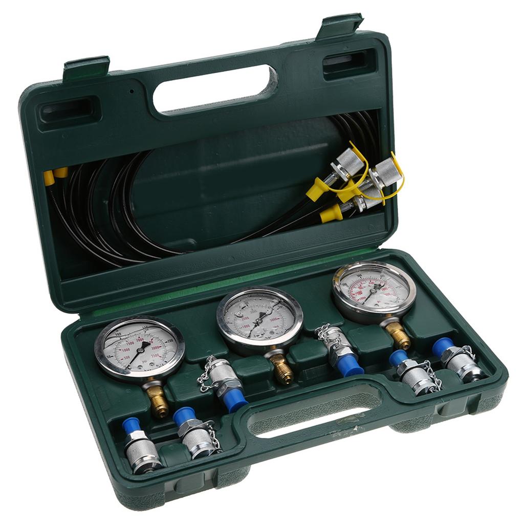 Excavator Hydraulic Pressure Test Kit with Testing Point Coupling and Gauge