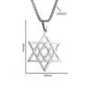 Ожерелье-подвеска в виде шестиугольника Давида Щита, мужская мода, из нержавеющей стали, кубинская цепочка, религиозные украшения