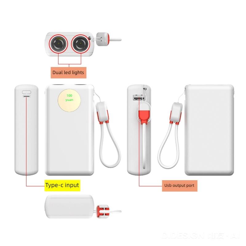 2x21700 Battery Power Banks Case Shell DIY Set 22.5W Fast Charging Double LED Display Battery Case Not Require Welding