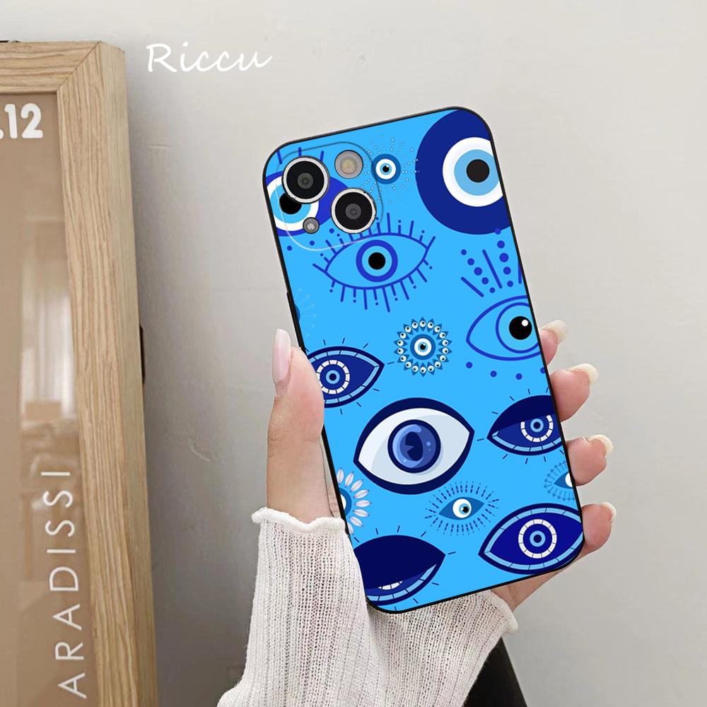 Мягкие чехлы для телефонов iPhone Blue Nazar Boncuğu «Сглаз» 14 11 12 Pro 8 7 14 Plus X Pro 14 MAX 13 MINI XR XS 14 pro