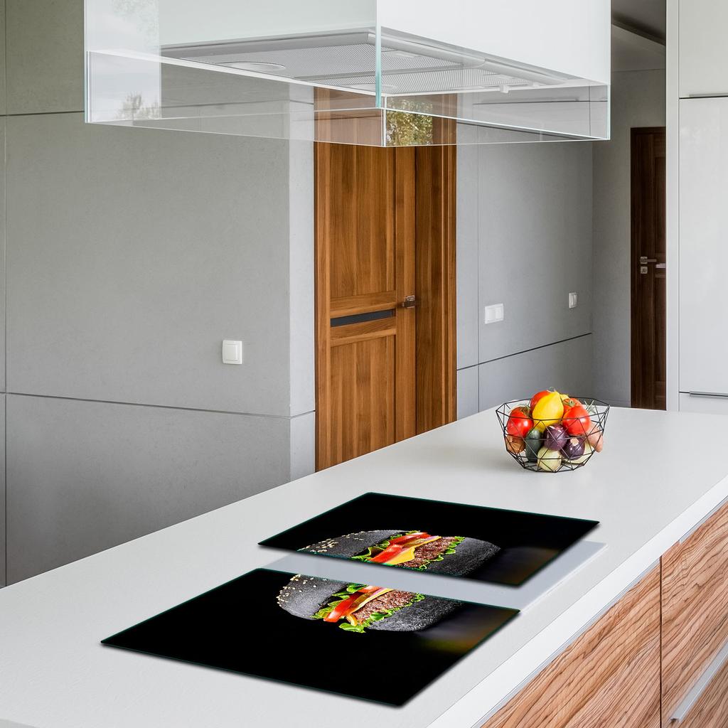 2x GLASS PROTECTIVE PLATE FOR STOVE 40x52 HAMBURGER