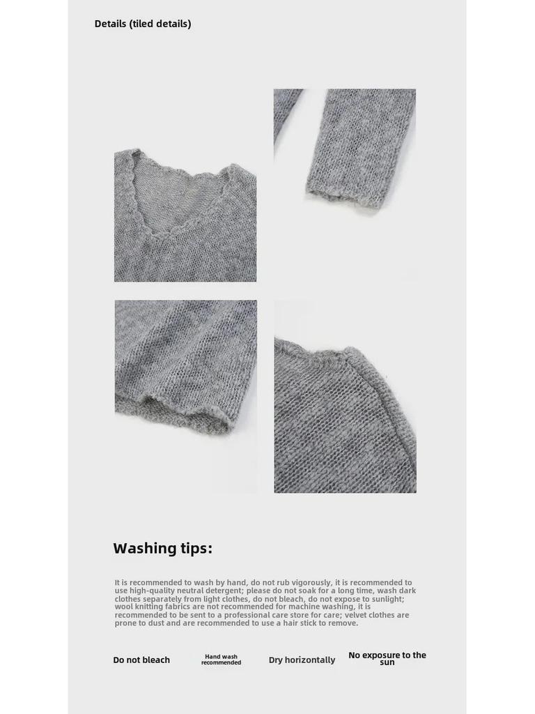 NEWOPEN 2024 Зимний женский свободный свитер-пуловер с V-образным вырезом в корейском стиле для поездок на работу, F2335