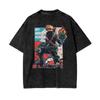 Bakugou Katsuki My Hero Academia Clothing Men Women Anime Tshirts Retro Washed T Shirt Casual Cotton Tee Harajuku Male T-shirt