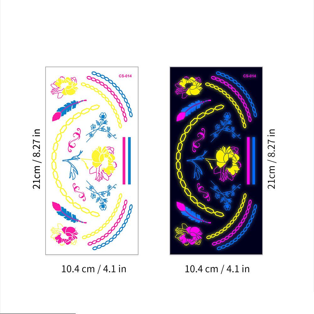Halloween Fluorescent Stickers Funny Arm Ghost Face Waterproof Tattoo Stickers Women Men Party Supplies Masquerade Cosplay Props