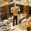 Профессионал 1:Модель стройплощадки в масштабе 1:87 из смолы с рабочими, перемещающими материалы, Коллекционная модель для хобби, Подарок