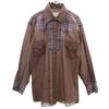H BAR C 70-е винтажная рубашка в западном стиле с длинным рукавом Коричневая Мужская Б/У