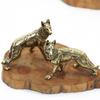 Vintage Bronze Hound Dog Statue Ornament Pure Brass Wolfhound Animal Miniature Figurine Living Room Desk Decoration Accessories