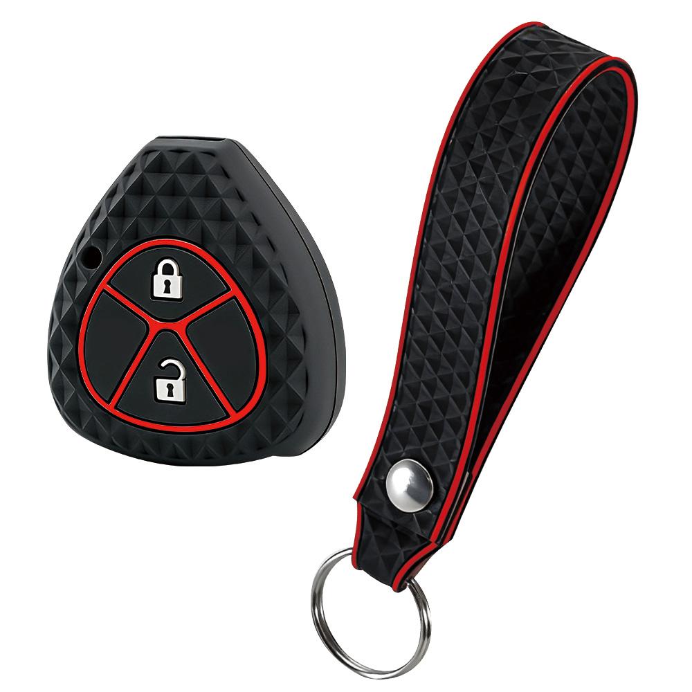 Силиконовый брелок чехол для автомобильного ключа Toyota Auris HiLux Corolla Fortuner Prado Verso Camry Yaris Vitz Vios Ractis 2/4 кнопки