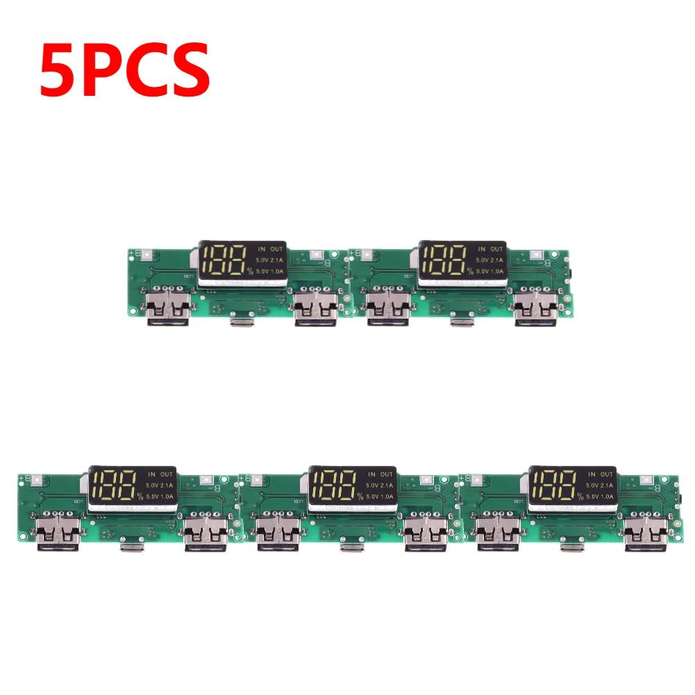 1-10 шт. Мини-модуль зарядки 18650 со светодиодом, двойной USB 5V2.4A 2A /1A, Micro/Type-C USB, плата зарядного устройства для литиевых батарей Power Bank