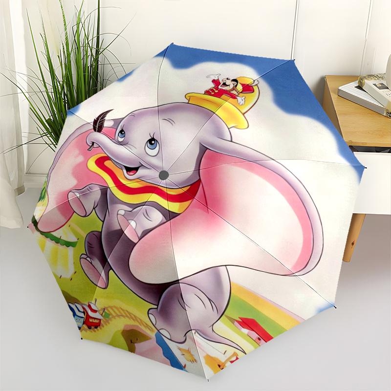 Автоматический складной зонт-трость Dumbo Elephant, Мультяшный дизайн, Милый мультяшный рисунок, Портативный уличный зонт, Идеальный, Праздничный подарок для Disney f
