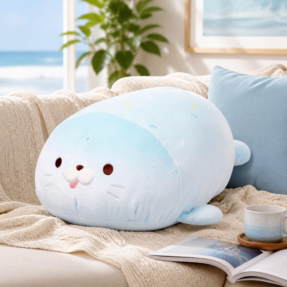 Plush Fabric Seal Stuffed Animal Cute Seal Shape Seal Cuddle Pillow Bedtime Cuddling