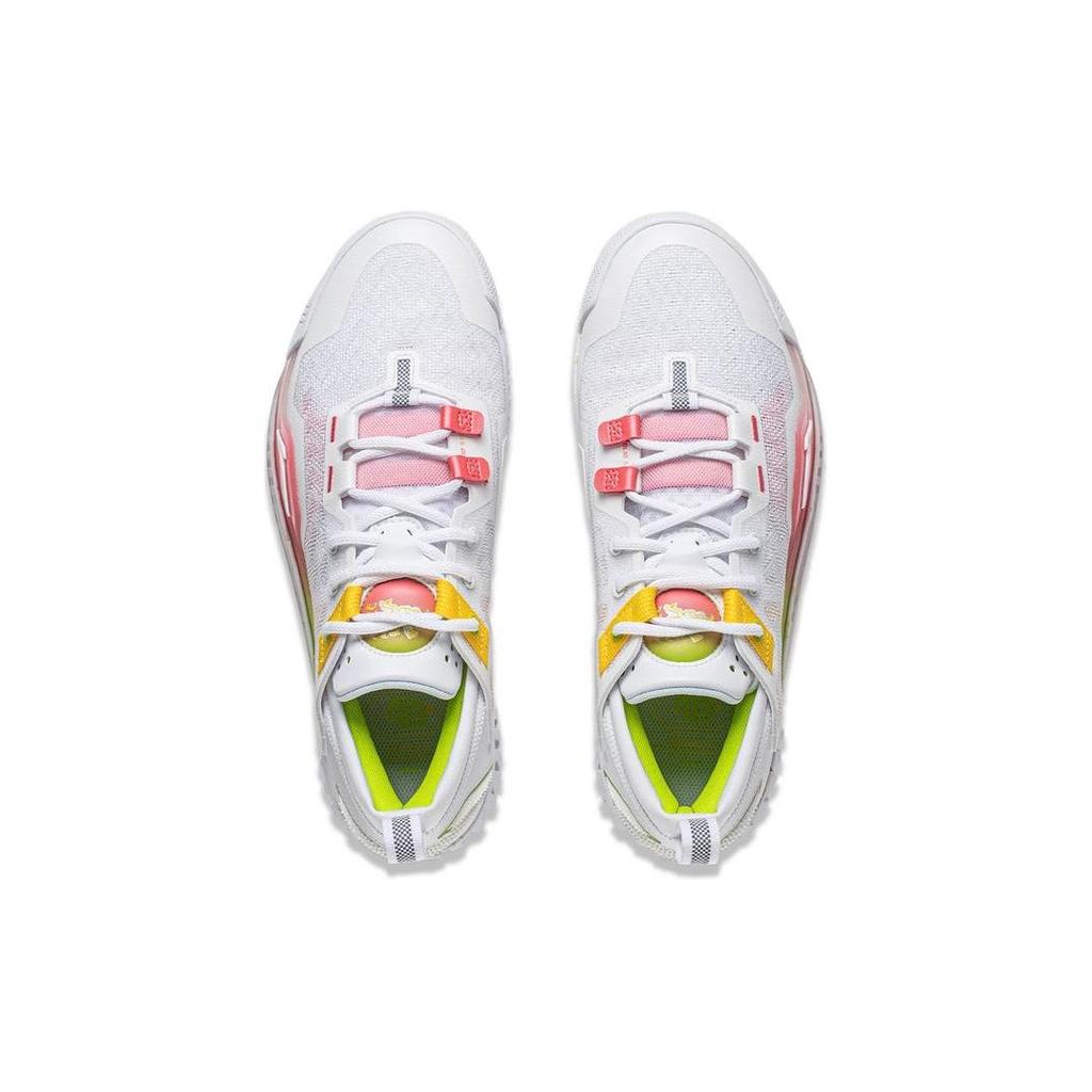 Li Ning Anti-5 Low Shock Absorption Wear-Resistant Low-Top Basketball Shoes Unisex Sneakers White Red Yellow ABFU005-4