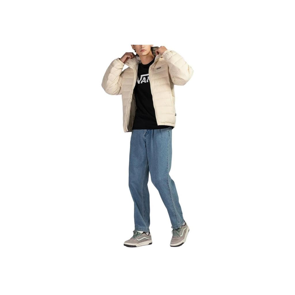 Vans Пуховик с капюшоном и молнией, однотонный, с длинным рукавом, унисекс, куртки, овсянка VN000P2P2N1