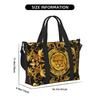 Golden Lion Baroque Pattern Travel Duffel Bag Personalized Weekender Overnight Bags with Shoulder Strap Unisex Sports Gym Bag