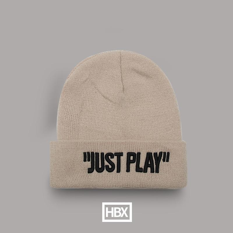 Autumn and winter knitted hat children ins letter embroidery pullover cold hat European and American street versatile wool hat men